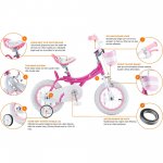 Royalbaby Bunny Girls Bike Fuchsia 12 In Kids bicycle