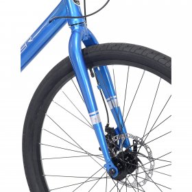 Kent Bicycles 27.5 In. Wanderer Men's Aluminum All-Terrain Bike with Dual Disc Brakes and 9 Speeds, Blue