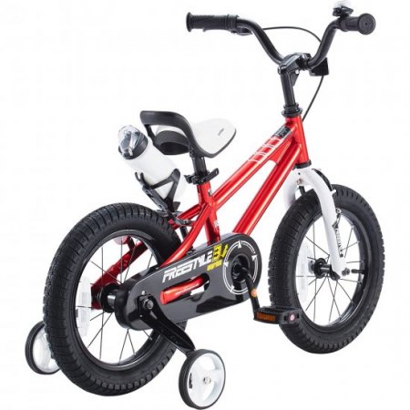 Royalbaby Freestyle Kids Bike 16 In. Girls and Boys Kids Bicycle Red with Training Wheels and Kickstand