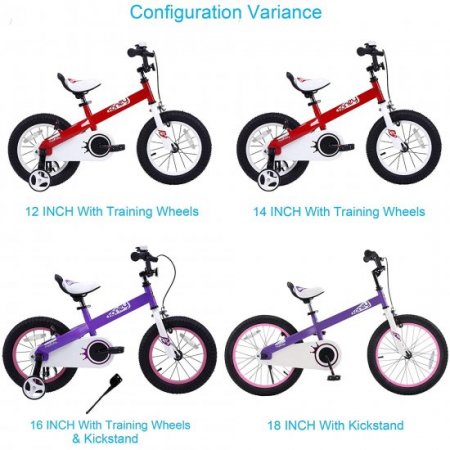 RoyalBaby Honey Lilac 16 inch Kids Bike with Kickstand and Training Wheels