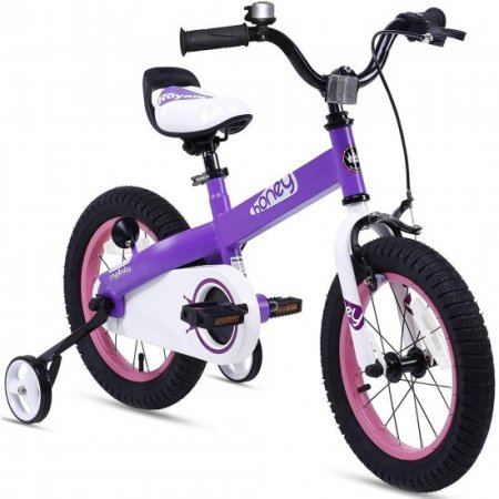 RoyalBaby Honey Lilac 16 inch Kids Bike with Kickstand and Training Wheels