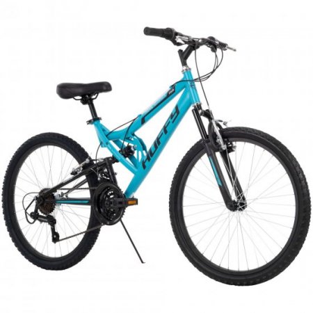 Huffy 24" Trail Runner Girls Full Suspension Mountain Bike, Teal Blue