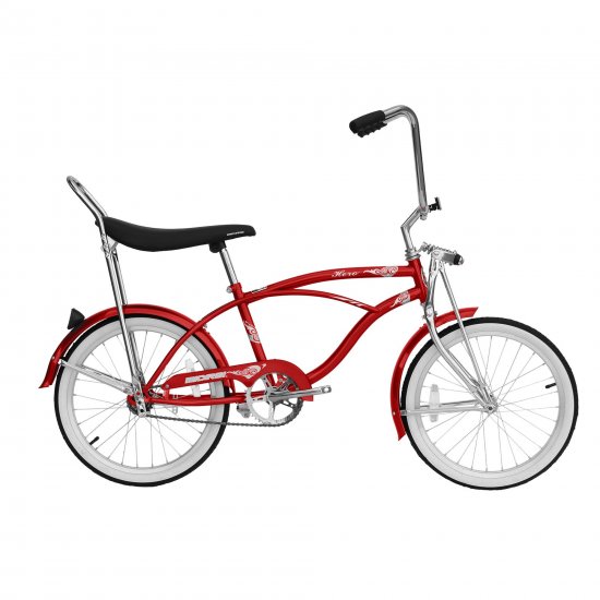 Micargi HERO 20\" Beach Cruiser Coaster Brake Single Speed with Banana Seat Stainless Steel Spokes One Piece Crank Alloy Rims 36H Color: Red