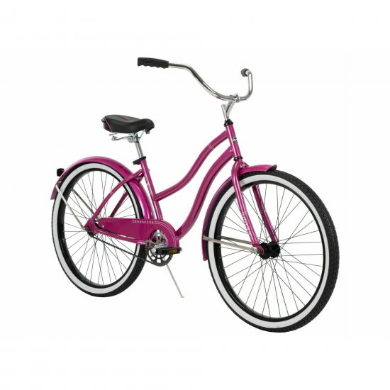 Huffy 26 In. Cranbrook Women\'s Beach Cruiser Bike, Pink, Bicycles