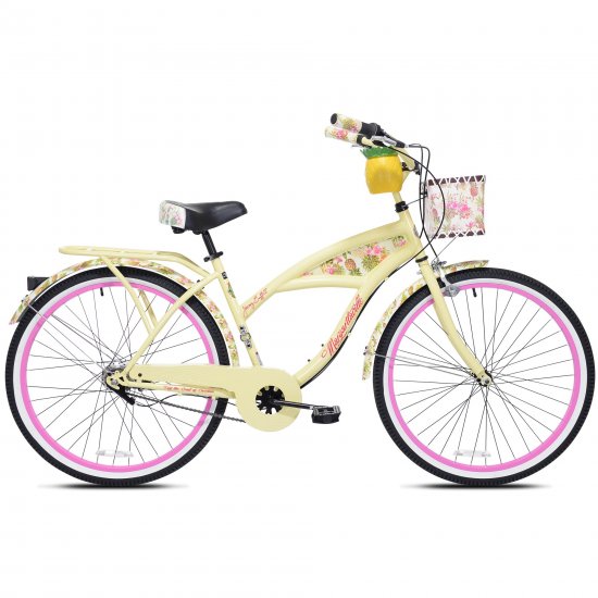 Kent 26\" Margaritaville Women\'s 3-Speed Cruiser Bike, Yellow