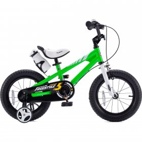 Royalbaby Freestyle 16 In. Green Kids Bike Boys and Girls Bike with Training wheels and Water Bottle