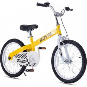 RoyalBaby 18 Inch Formula Toddler and Kids Bike with Training Wheels Child Bicycle Yellow