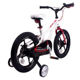 Royalbaby Space Shuttle Lightweight Magnesium Kid's Bike with Disc Brakes, 16 In. with Training Wheels and Kickstand, White (Open Box)