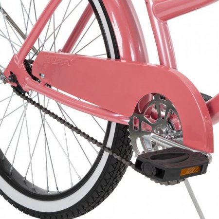 Huffy 24 In. Cranbrook Girls' Beach Cruiser Bike for Women, Coral Pink