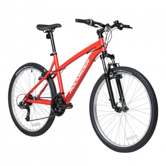 Decathlon Rockrider ST50, 21 Speed Aluminum Mountain Bike, 26\", Unisex, Red, Extra Large