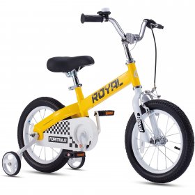 RoyalBaby 16 Inch Formula Toddler and Kids Bike with Training Wheels Child Bicycle Yellow