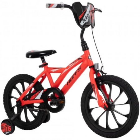 Huffy 16-inch Flashfire Boys' Bike for Kids, Red Neon