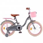 RoyalBaby Fox Kids Bike Boys Girls 14 Inch Bicycle with Training Wheels Grey