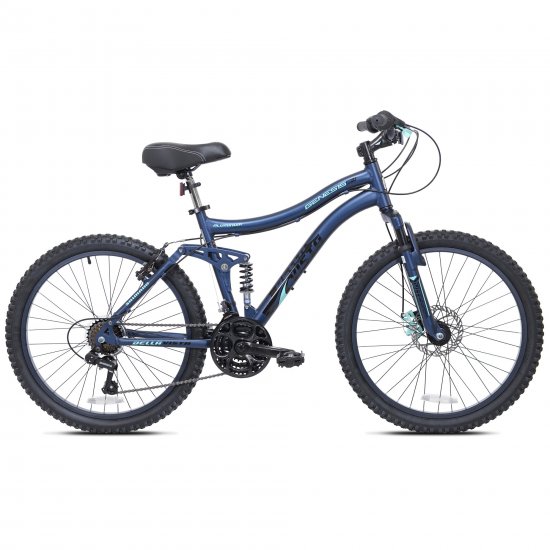 Genesis 24\" Bella Vista Girl\'s Full Suspension Mountain Bike, Blue