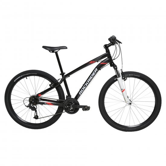 Decathlon Rockrider ST100 Mountain Bike, 27.5\", 21 Speed, Black, Extra Large