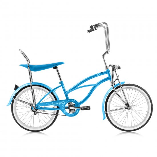 Micargi HERO 20\" Beach Cruiser Coaster Brake Single Speed with Banana Seat Stainless Steel Spokes One Piece Crank Alloy Rims 36H Color: Baby Blue