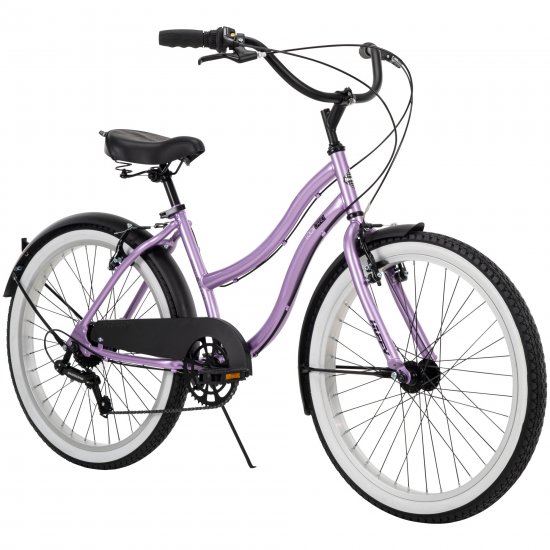 Huffy 24 Inch Girls Lockland 7-Speed Cruiser Bike, Purple