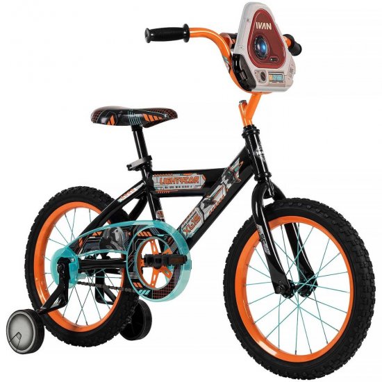 Huffy Disney Pixar Lightyear Kids\' Bike 16-inch With Wide Training Wheels, Black